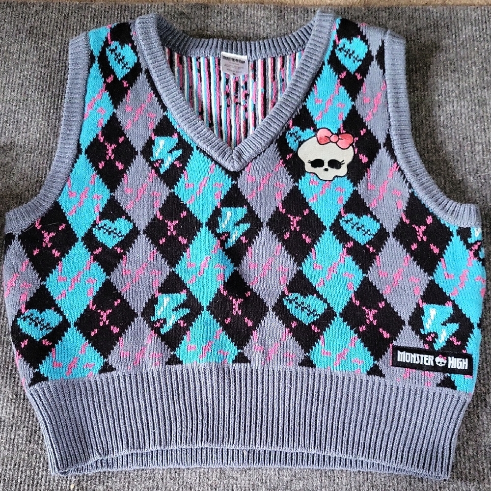 Monster High Argyle Knit Vest